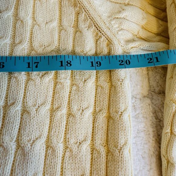Karen Scott Womens Large Off-White Cable Knit Sweater Preppy Old Money Classic - Picture 8 of 11